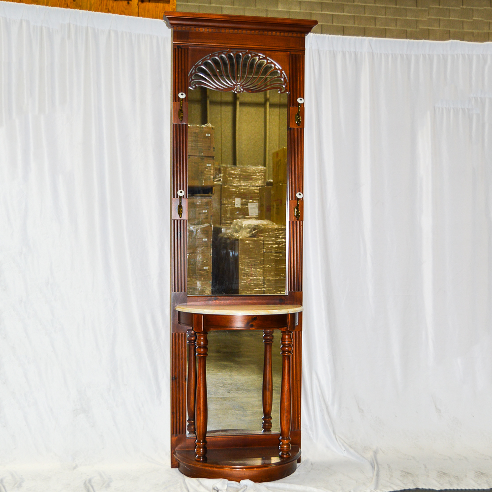 Late 20th Century Mirrored Hall Tree by Pulaski EBTH